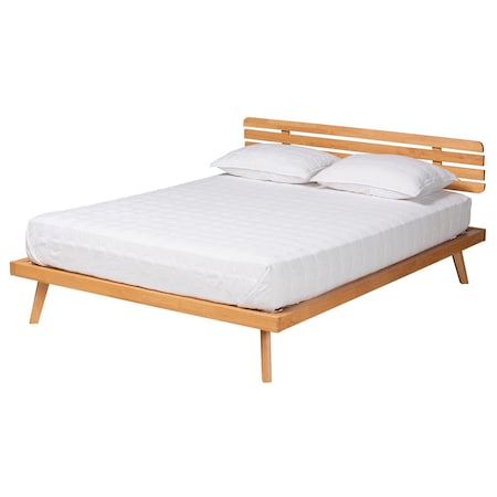 Baxton Studio Joaquin Modern Japandi Rustic Brown Finished Wood Queen Size Platform Bed 235-13241-ZORO